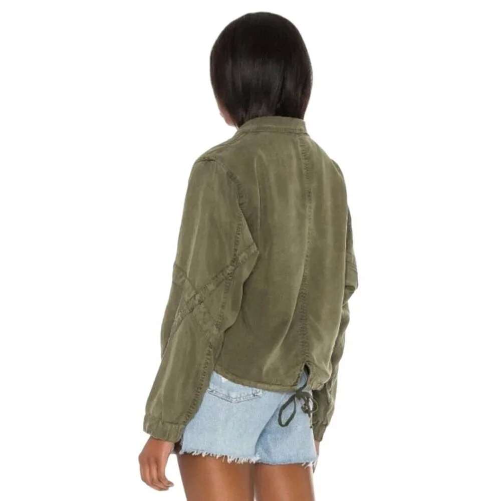 Young Fabulous & Broke Cara Military Green Lightweight Bomber Jacket Size M